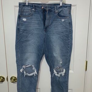 American eagle mom jeans with ripped knees